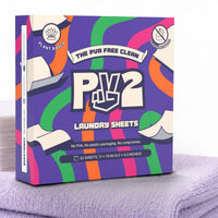 PV2 PVA-Free Laundry Detergent Sheets — Fragrance-Free, 32 Sheets / Up to 64 Loads